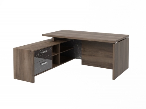 Стол с опорной тумбой FI-117L.GG Орех Пацифик Табак/Камень Пьетра Гриджиа черный Стол с опорной тумбой FI-117L.GG Орех Пацифик Табак/Камень Пьетра Гриджиа черный