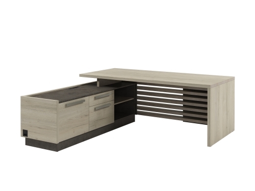 Стол для руководителя с опорной тумбой Z-220л.1000 (L) с блоком розеток Стол для руководителя с опорной тумбой Z-220л.1000 (L) с блоком розеток