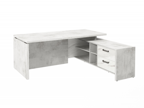 Стол с опорной тумбой FB-119R.GG (R) Хромикс белый/Мрамор Леванто белый Стол с опорной тумбой FB-119R.GG (R) Хромикс белый/Мрамор Леванто белый