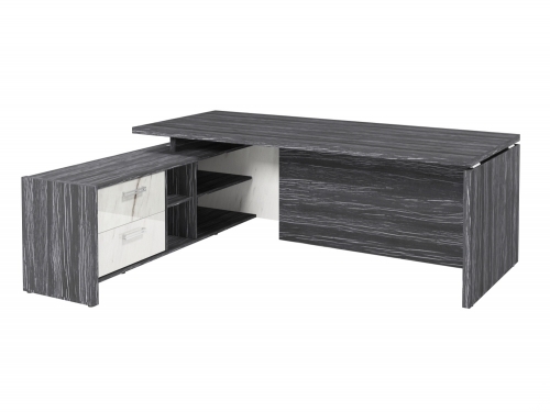 Стол с опорной тумбой FI-121L.GG Древесина Графит/Мрамор Леванто белый Стол с опорной тумбой FI-121L.GG Древесина Графит/Мрамор Леванто белый