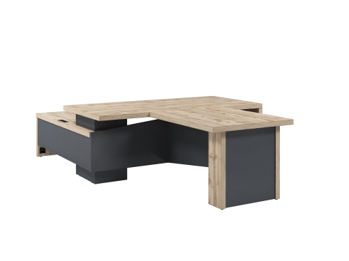 Стол руководителя с опорной тумбой Т-820.1000ПР (R) с блоком розеток и брифингом Стол руководителя с опорной тумбой Т-820.1000ПР (R) с блоком розеток и брифингом