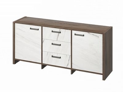 Тумба трехсекционная FB-13-01.G. Орех Пацифик Табак/Мрамор Леванто белый