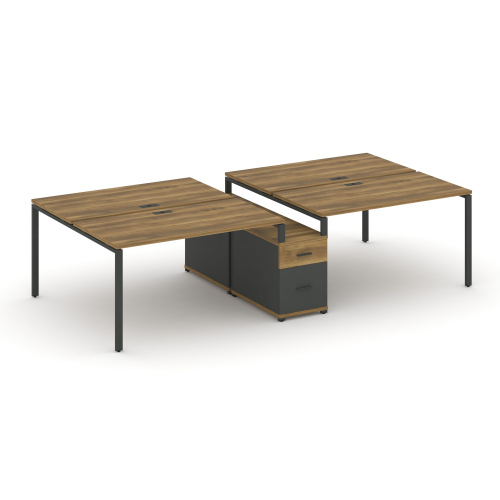 Бенч-система на 4 места с опорной тумбой Concept CN.DRS-314