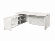 Стол с опорной тумбой FI-119L.GG Хромикс белый/Мрамор Леванто белый