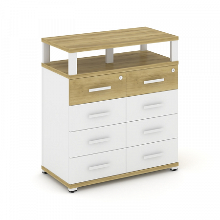 Тумба приставная c 8 ящиками и надставкой Concept CN.TSP-015 W