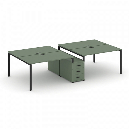 Бенч-система на 4 места с опорной тумбой Concept CN.DRS-312