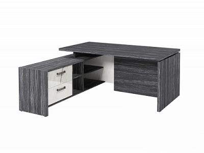 Стол с опорной тумбой FB-117L.GG Древесина Графит/Мрамор Леванто белый