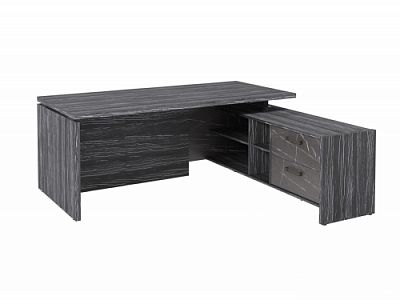 Стол с опорной тумбой FB-119R.GG Древесина Графит/Камень Пьетра Гриджиа черный