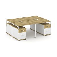 Бенч-система на 4 места с 2 опорными тумбами Concept CN.DRS-329