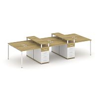 Бенч-система на 6 мест с 2 опорными тумбами Concept CN.DRS-465