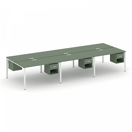 Бенч-система на 6 мест с подвесными тумбами Concept CN.DRS-159