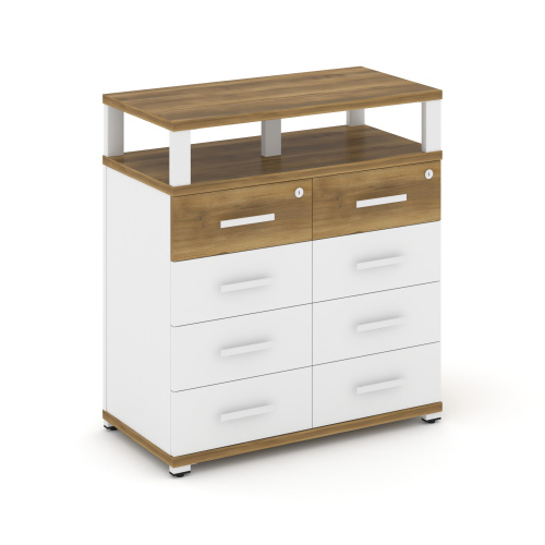 Тумба приставная c 8 ящиками и надставкой Concept CN.TSP-015 W