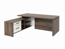 Стол с опорной тумбой FB-119L.GG Орех Пацифик Табак/Мрамор Леванто белый