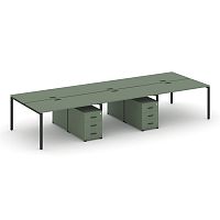 Бенч-система на 6 мест с 2 опорными тумбами Concept CN.DRS-343