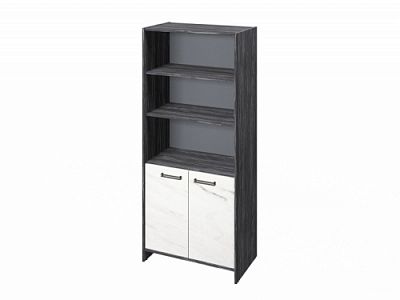 Шкаф для документов FB-672.G. Древесина Графит/Мрамор Леванто белый