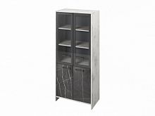 Шкаф для документов FB-671.G Хромикс белый/Камень Пьетра Гриджиа черный