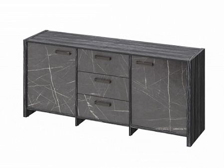 Тумба трехсекционная FB-13-01.G. Древесина Графит/Камень Пьетра Гриджиа черный