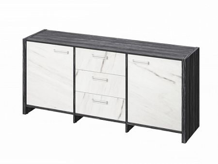 Тумба трехсекционная FI-13-01.G. Древесина Графит/Мрамор Леванто белый