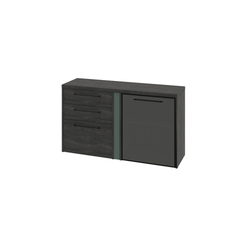 Тумба двухсекционная с дверью стеклянной в профиле и 3 ящиками Greenwood G-681.02R (R) Тумба двухсекционная с дверью стеклянной в профиле и 3 ящиками Greenwood G-681.02R (R)