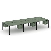 Бенч-система на 6 мест с подвесными тумбами Concept CN.DRS-153