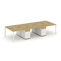 Бенч-система на 6 мест с 2 опорными тумбами Concept CN.DRS-453