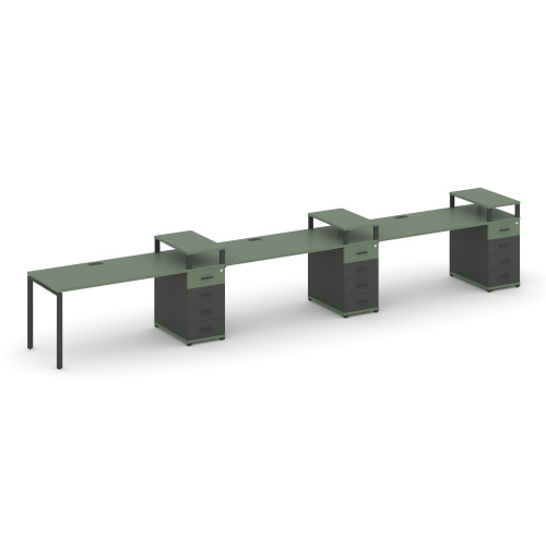 Бенч-система на 3 места с 3 опорными тумбами Concept CN.ORS-459 фото 2