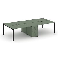 Бенч-система на 4 места с 1 опорной тумбой Concept CN.DRS-417