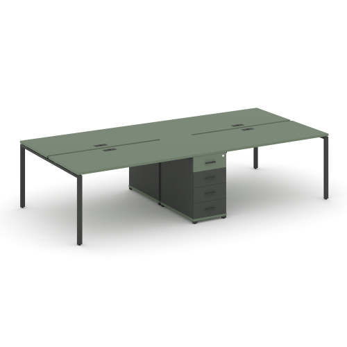 Бенч-система на 4 места с 1 опорной тумбой Concept CN.DRS-420 фото 2