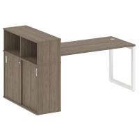 Стол офисный с шкафом-купе на О-обр. м/к Metal System Quattro 50БО.РС-СШК-3.4